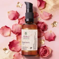 סרום שמן טבעי לעור הפנים עם תמציות ורדים, מתאים לטיפוח טבעי בעבודת יד.